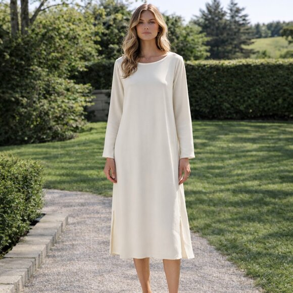 Eileen Fisher Dresses & Skirts - Eileen Fisher Silk Georgette Crepe Midi Dress S